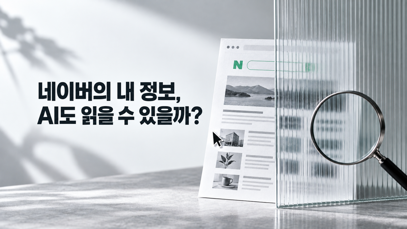 네이버의 내 정보, AI도 읽을 수 있을까? 공개 웹페이지와 반투명 유리 너머를 살피는 돋보기