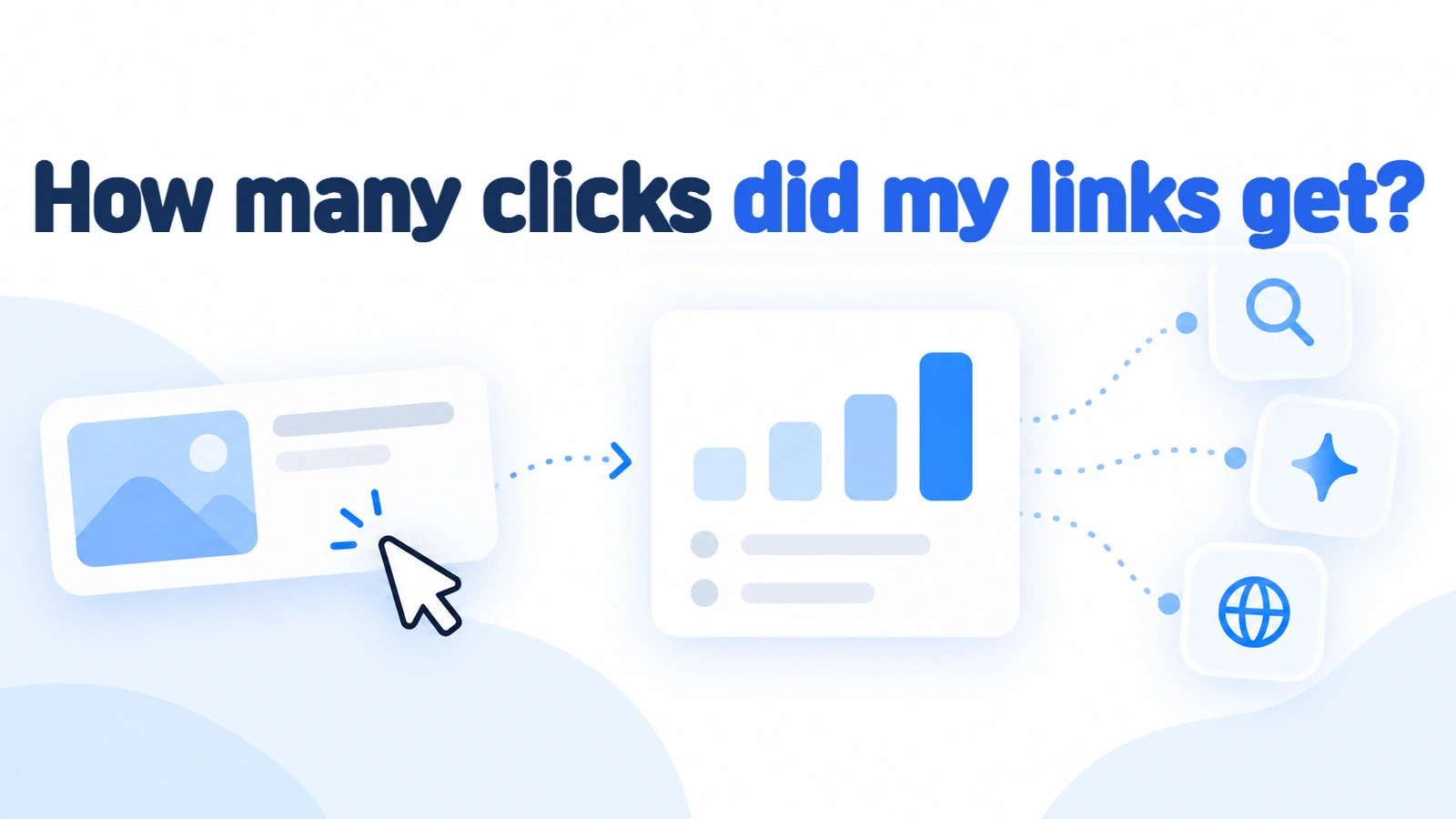 Blue Pinnn Visits cover with the question 'Which links are people clicking?' and a click icon