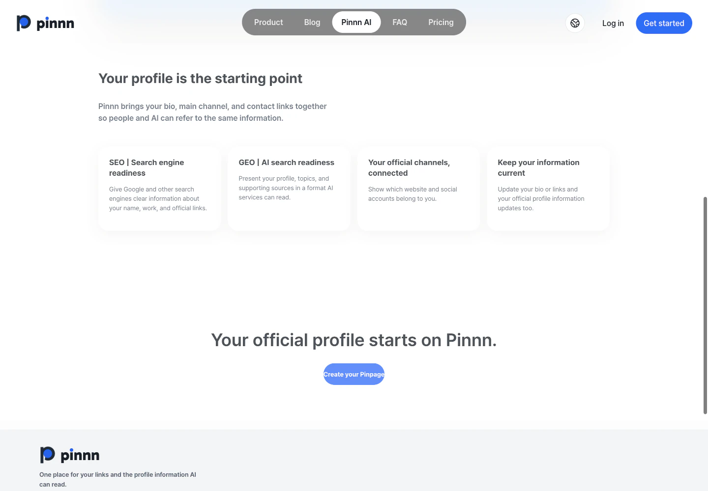The Pinpage and Pinnn AI features explained on the live Pinnn site
